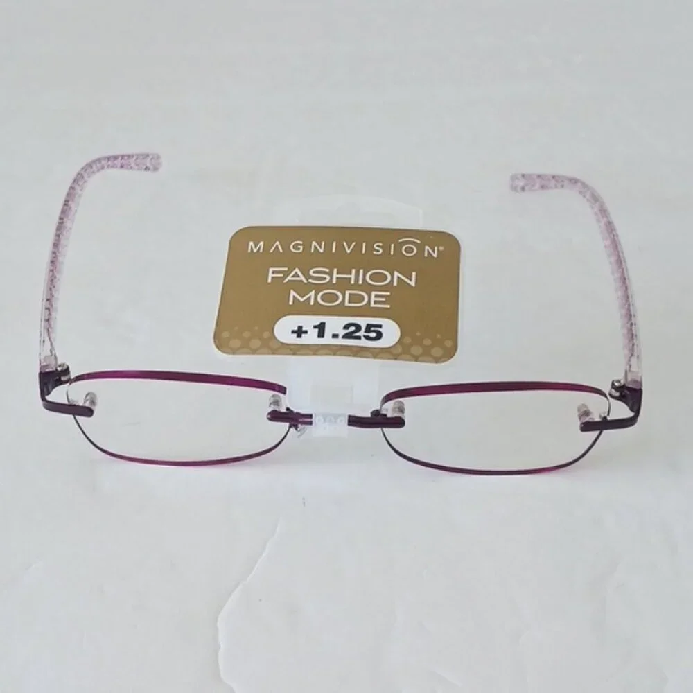 Magnivision Women's Rimless Readers Eye Glasses Daniella +1.25 Purple